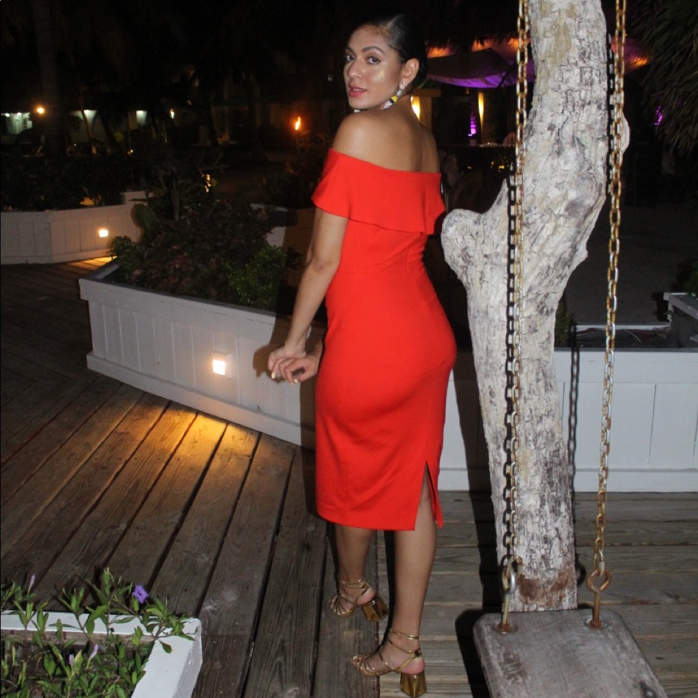 Wilfred from Aritzia off the shoulder dress